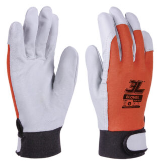 3L - GUANTE PIEL SEMI VELCRO NARANJA ECOVEL T-7